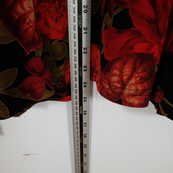 Vintage Blazer Tank Top Set Womens 12 Black Red Floral Lightweight Beads 70s 80s - Picture 6 of 10